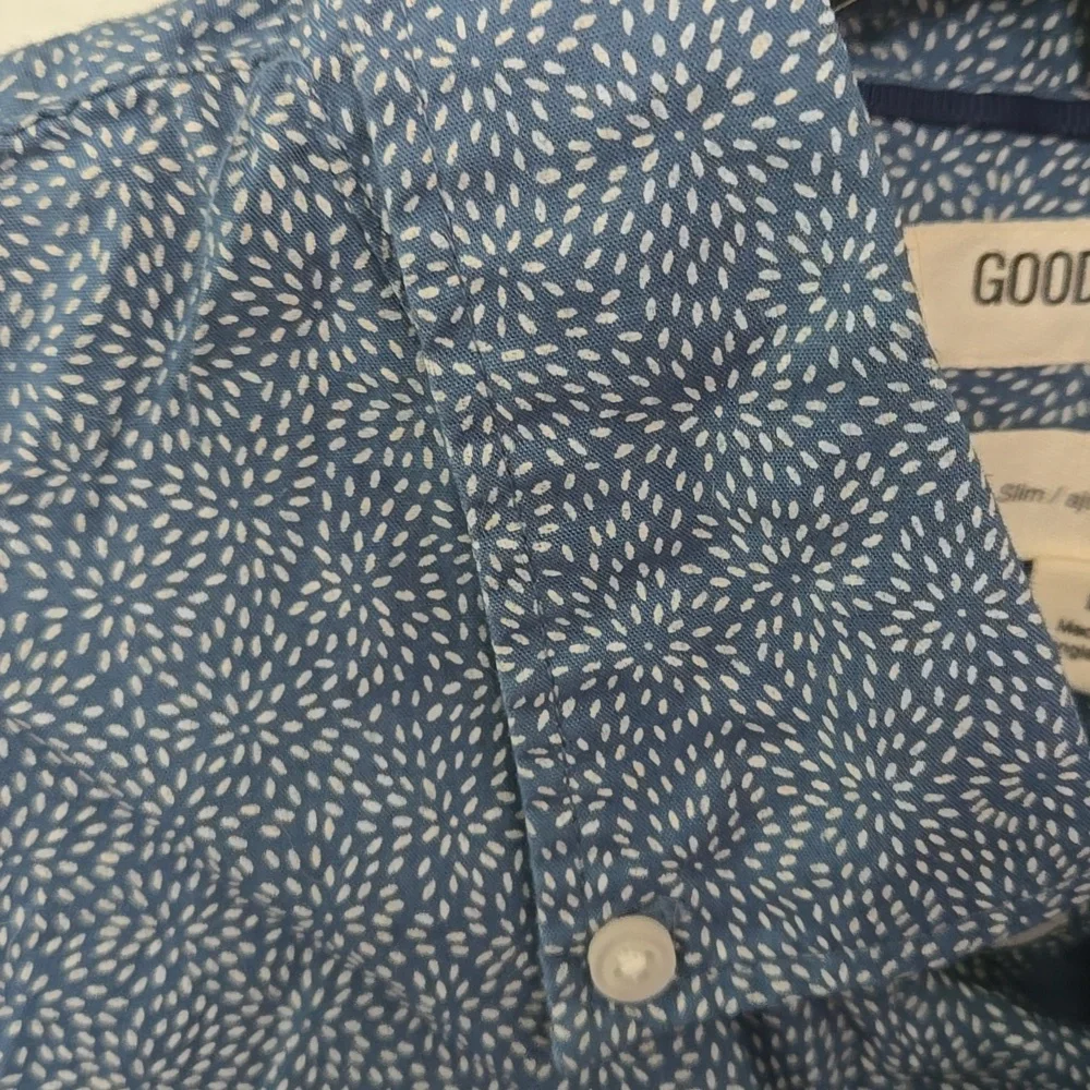 Goodthreads Blue & White Print Shirt - Picture 3 of 9
